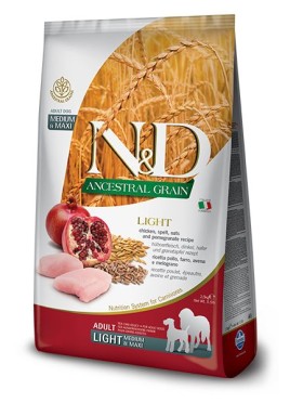 Natural And Delicious Ancestral Dry Chicken Light Adult Medium Maxi 12Kg